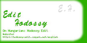edit hodossy business card